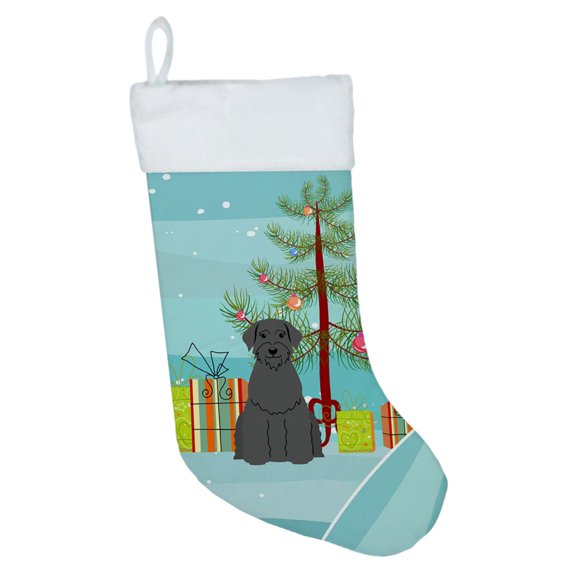Carolines Treasures BB4191CS Merry Christmas Tree Giant Schnauzer Christmas Stocking  Large multicolor