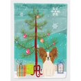 thumbnail image 1 of Carolines Treasures BB4203CHF Merry Christmas Tree Papillon Red & White Flag Canvas House Size, 1 of 4
