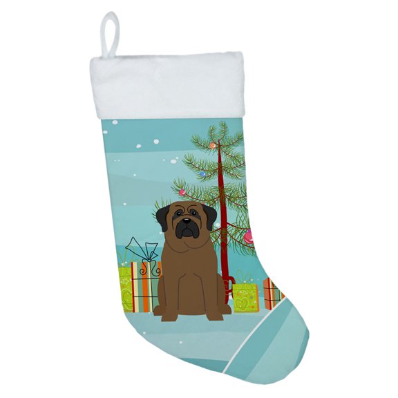 Carolines Treasures BB4209CS Merry Christmas Tree Bullmastiff Christmas Stocking Large multicolor