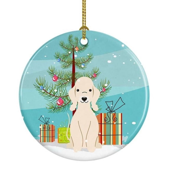 Carolines Treasures BB4216CO1 Merry Christmas Tree Bedlington Terrier Sandy Ceramic Ornament