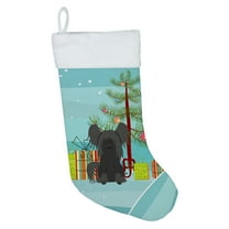 Carolines Treasures BB4237CS Merry Christmas Tree Chinese Crested Black Christmas Stocking Large multicolor