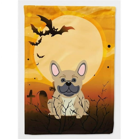 Caroline's Treasures BB4276CHF Halloween French Bulldog Cream Flag Canvas House Size , Large, multicolor