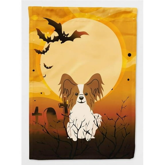 Carolines Treasures BB4344CHF Halloween Papillon Red & White Flag Canvas House Size