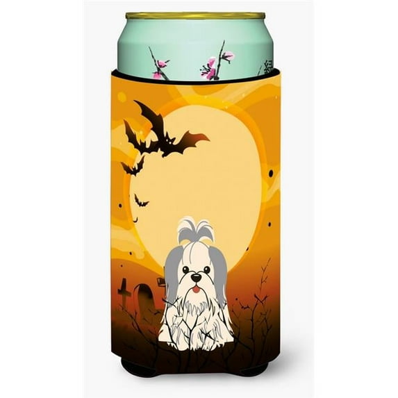 Carolines Treasures BB4351TBC Halloween Shih Tzu Silver White Tall Boy Beverage Insulator Hugger