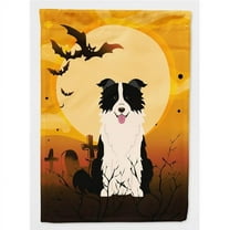 Carolines Treasures BB4384CHF Halloween Border Collie Black & White Flag Canvas House Size