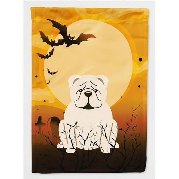 Caroline's Treasures BB4389GF Halloween English Bulldog White Flag Garden Size , Small, multicolor