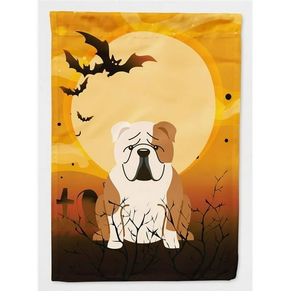 Caroline's Treasures BB4391CHF Halloween English Bulldog Fawn White Flag Canvas House Size , Large, multicolor