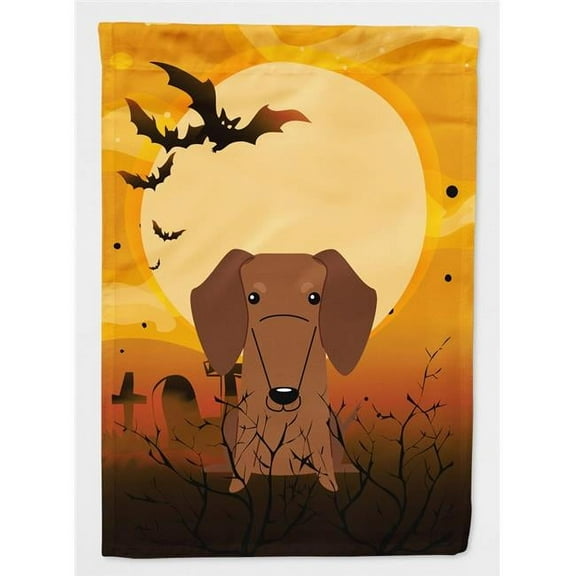 Caroline's Treasures BB4396CHF Halloween Dachshund Red Brown Flag Canvas House Size , Large, multicolor
