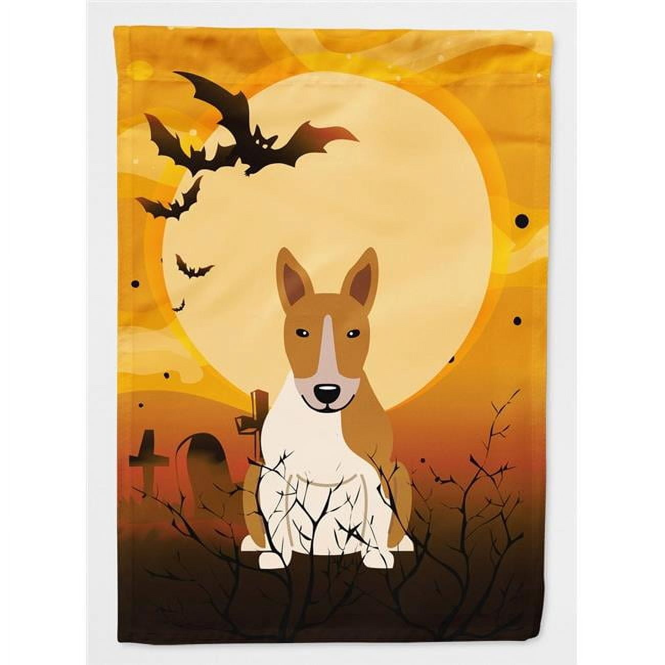 Halloween Bull Terrier Red White Garden Flag