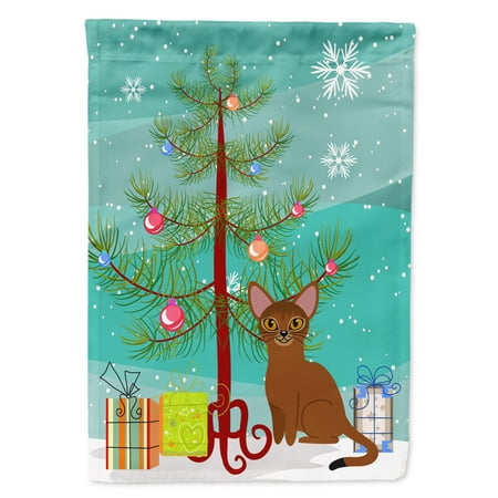 Abyssinian Cat Merry Christmas Tree Garden Flag
