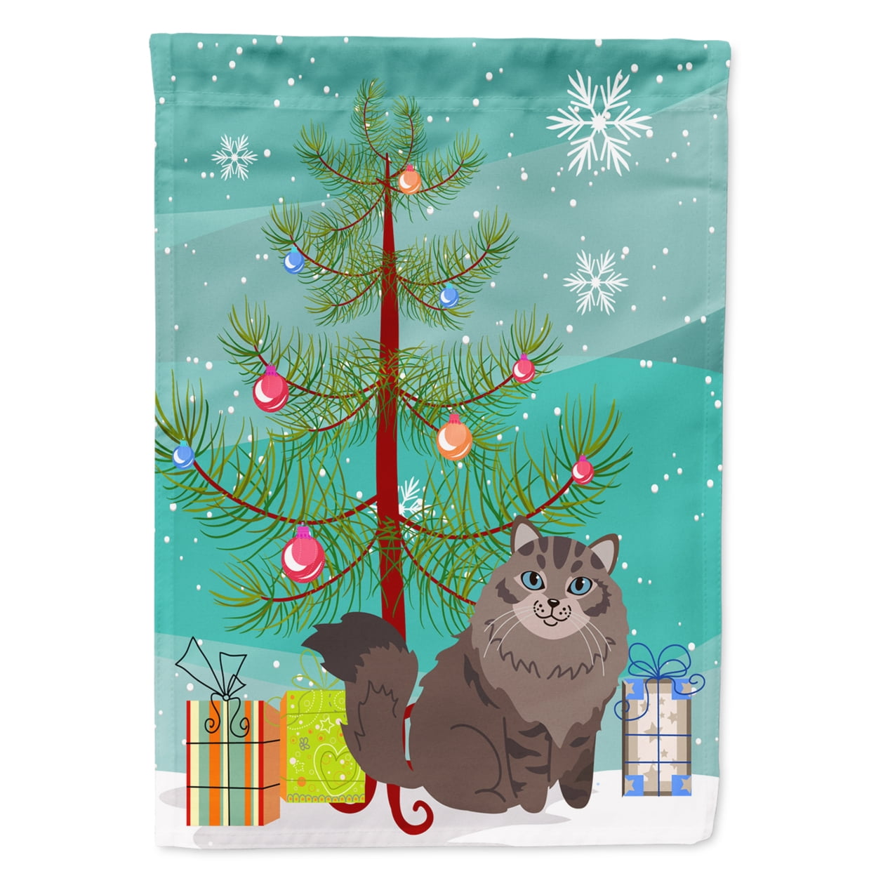 Siberian Cat Merry Christmas Tree Garden Flag