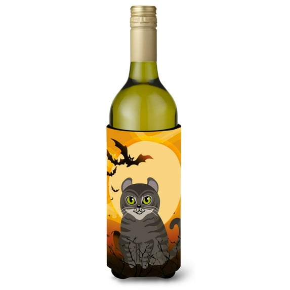 Carolines Treasures BB4437LITERK Halloween American Curl Cat Wine Bottle Beverge Insulator Hugger Wine Bottle