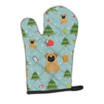 Christmas Pug Brown Oven Mitt