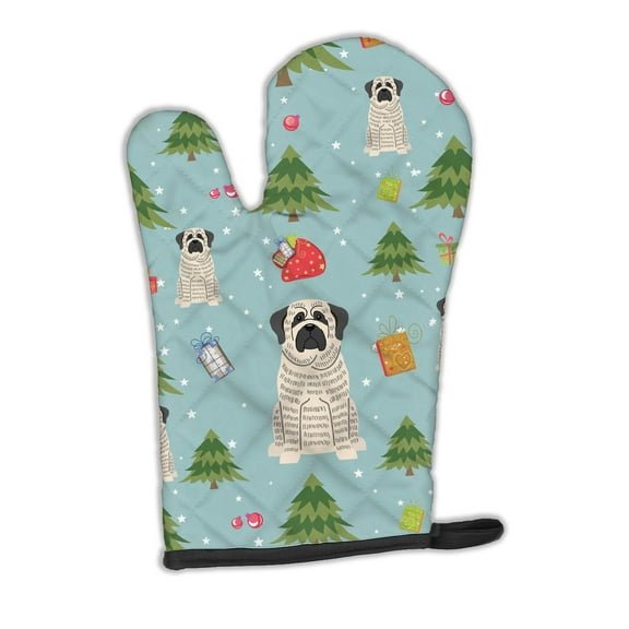 Carolines Treasures BB4676OVMT Christmas Mastiff Brindle White Oven Mitt Large multicolor
