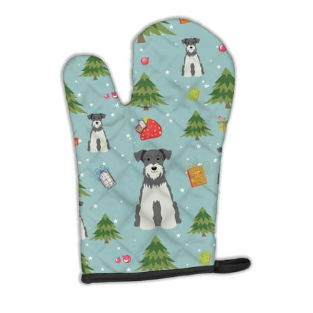 Christmas Miniature Schanuzer Salt and Pepper Oven Mitt