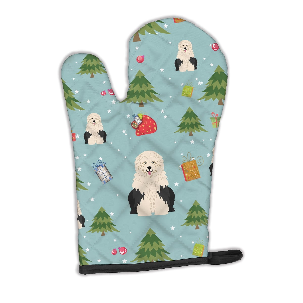 Carolines Treasures BB4756OVMT Christmas Old English Sheepdog Oven Mitt Large multicolor