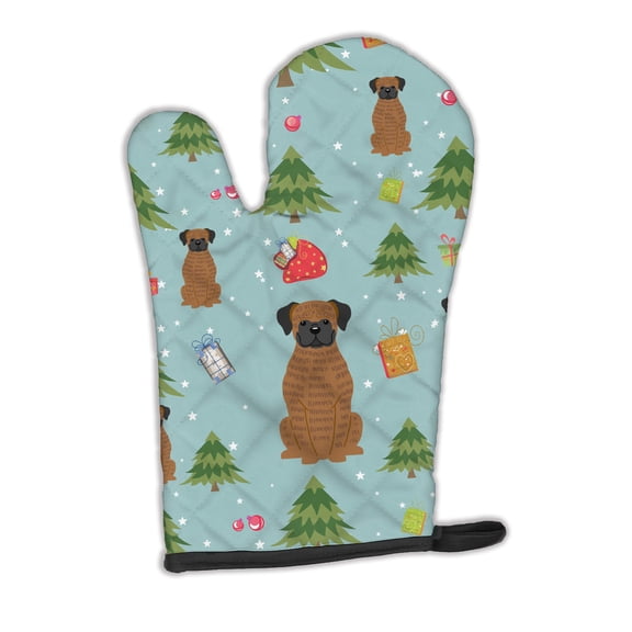 Christmas Brindle Boxer Oven Mitt