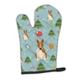 thumbnail image 1 of Christmas Bull Terrier Red White Oven Mitt, 1 of 7