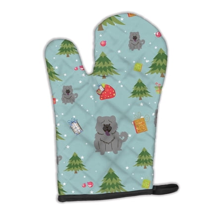 Carolines Treasures BB4799OVMT Christmas Chow Chow Blue Oven Mitt Large multicolor