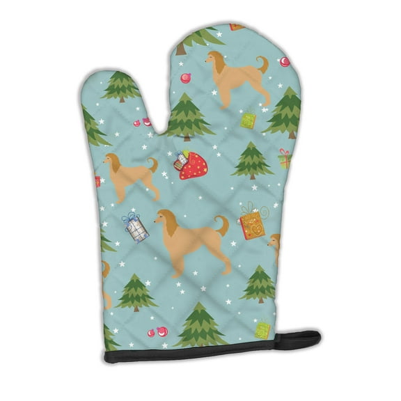 Christmas Afghan Hound Oven Mitt