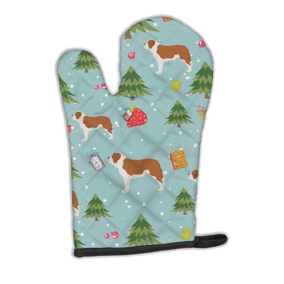 Christmas Saint Bernard Oven Mitt