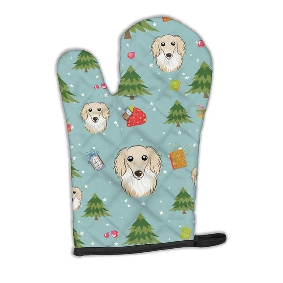 Carolines Treasures BB5001OVMT Christmas Longhair Creme Dachshund Oven Mitt Large multicolor