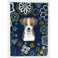 thumbnail image 1 of Blue Flowers Jack Russell Terrier Flag Garden Size BB5053GF, 1 of 2