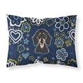 thumbnail image 1 of Carolines Treasures BB5066PILLOWCASE Blue Flowers Smooth Black and Tan Dachshund Fabric Standard Pillowcase Standard, 1 of 2