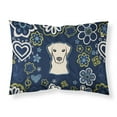 thumbnail image 1 of Carolines Treasures BB5073PILLOWCASE Blue Flowers Yellow Labrador Fabric Standard Pillowcase Standard multicolor, 1 of 2