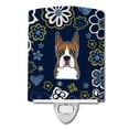 thumbnail image 1 of Carolines Treasures BB5074CNL Blue Flowers Boxer Ceramic Night Light, 1 of 2