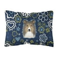 thumbnail image 1 of Caroline's Treasures BB5093PW1216 Blue Flowers Sheltie Canvas Fabric Decorative Pillow , 12H x16W, multicolor, 1 of 3