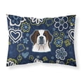 thumbnail image 1 of Carolines Treasures BB5097PILLOWCASE Blue Flowers Saint Bernard Fabric Standard Pillowcase Standard multicolor, 1 of 2