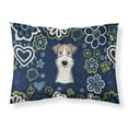 thumbnail image 1 of Carolines Treasures BB5098PILLOWCASE Blue Flowers Wire Haired Fox Terrier Fabric Standard Pillowcase Standard multicolor, 1 of 2
