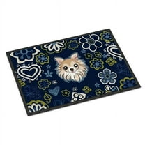 Carolines Treasures BB5102JMAT 24 x 36 in. Blue Flowers Chihuahua Indoor or Outdoor Mat