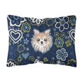 thumbnail image 1 of Caroline's Treasures BB5102PW1216 Blue Flowers Chihuahua Canvas Fabric Decorative Pillow , 12H x16W, multicolor, 1 of 3