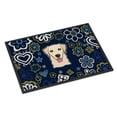 thumbnail image 1 of Carolines Treasures BB5103MAT 18 x 27 in. Blue Flowers Golden Retriever Indoor or Outdoor Mat, 1 of 4