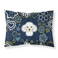 thumbnail image 1 of Carolines Treasures BB5108PILLOWCASE Blue Flowers White Poodle Fabric Standard Pillowcase Standard multicolor, 1 of 2
