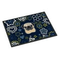 thumbnail image 1 of Carolines Treasures BB5113JMAT 24 x 36 in. Blue Flowers Fawn Pug Indoor or Outdoor Mat, 1 of 3