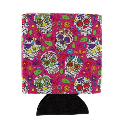 Carolines Treasures BB5115CC Day of the Dead Pink Can or Bottle Hugger Can Hugger multicolor