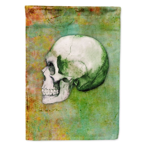 Carolines Treasures BB5122GF Day of the Dead Green Skull Flag Garden Size Small multicolor