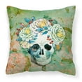 thumbnail image 1 of Carolines Treasures BB5124PW1818 Day of the Dead Skull with Flowers Fabric Decorative Pillow  18H x18W multicolor, 1 of 2