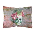 thumbnail image 1 of Day of the Dead Skull Flowers Canvas Fabric Decorative Pillow, 1 of 3