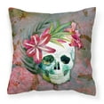thumbnail image 1 of Carolines Treasures BB5125PW1414 Day of the Dead Skull Flowers Fabric Decorative Pillow  14Hx14W multicolor, 1 of 4
