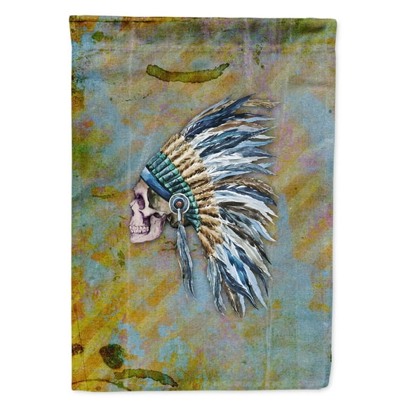 Carolines Treasures BB5128GF Day of the Dead Indian Chief Skull Flag Garden Size