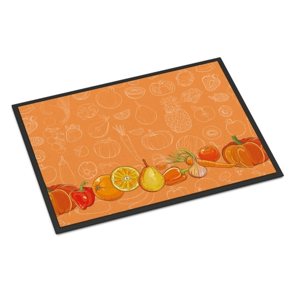 Fruits and Vegetables in Orange Door Mat
