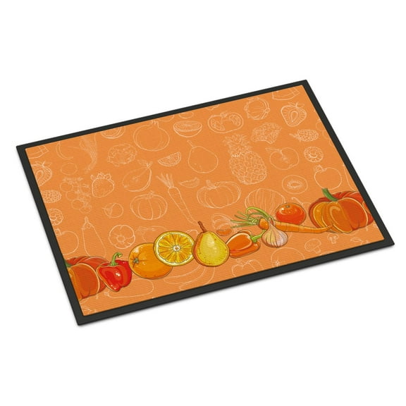 Carolines Treasures BB5131MAT Fruits and Vegetables in Orange Doormat 18x27 27"L x 18"W multicolor