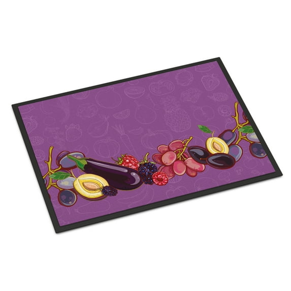 Carolines Treasures BB5132JMAT Fruits and Vegetables in Purple Doormat 24x36 36"L x 24"W multicolor
