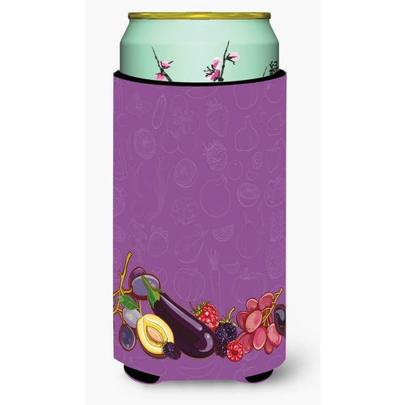 Carolines Treasures BB5132TBC Fruits and Vegetables in Purple Tall Boy Beverage Insulator Hugger Tall Boy multicolor