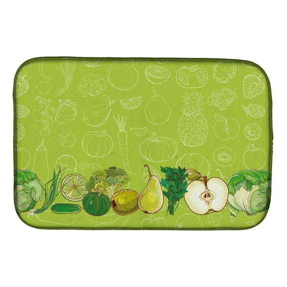 Fruits and Vegetables in Green Dish Drying Mat