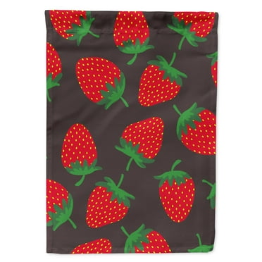 Carolines Treasures BB5137GF Strawberries on Gray Flag Garden Size  Small multicolor